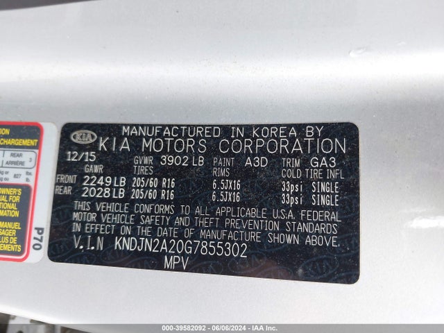 KIA Soul 2016 KNDJN2A20G7855302 Image 9