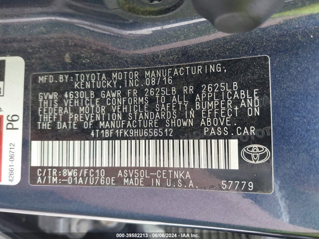 Toyota CAMRY LE 2017 4T1BF1FK9HU656512 Image 9
