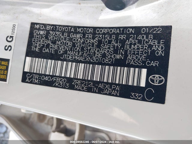 Toyota COROLLA LE 2022 JTDEPMAEXN3010821 Image 9