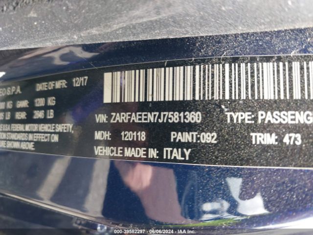 ZARFAEEN7J7581360 Alfa Romeo Giulia Ti Sport Awd