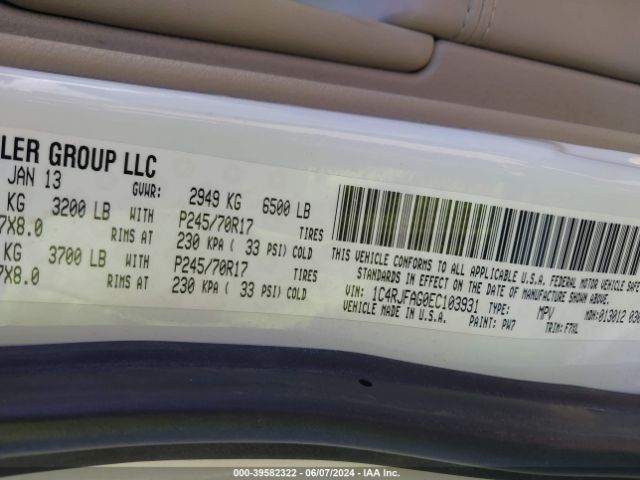 1C4RJFAG0EC103931 Jeep Grand Cherokee Laredo