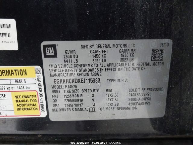 5GAKRCKDXEJ115983 Buick Enclave Premium