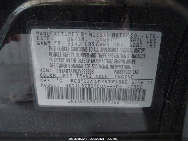 Nissan SENTRA S 2018 3N1AB7AP0JY328368 Image 9