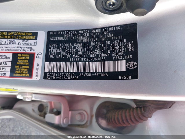 Toyota CAMRY LE 2014 4T4BF1FK3ER363075 Image 9