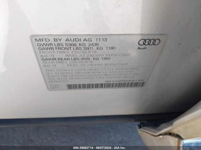 WA1LFAFP5EA061703 Audi Q5 2.0t Premium