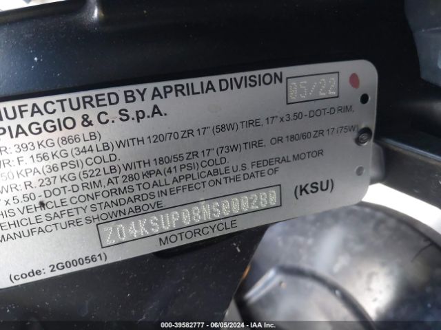 2022 APRILIA RS ZD4KSUP08NS000280 Photo 9