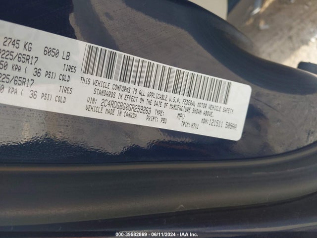 2C4RDGBG0GR259263 Dodge Grand Caravan American Value Pkg