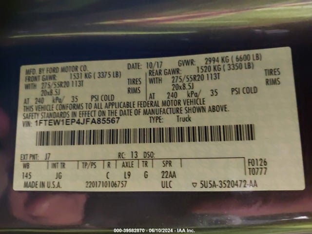 Ford F-150 Xl 2018 1FTEW1EP4JFA85567 Image 9