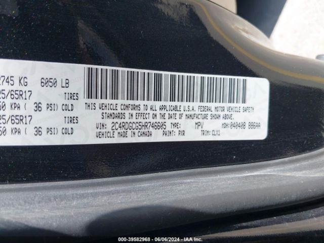 2C4RDGCG5HR746605 Dodge Grand Caravan Sxt