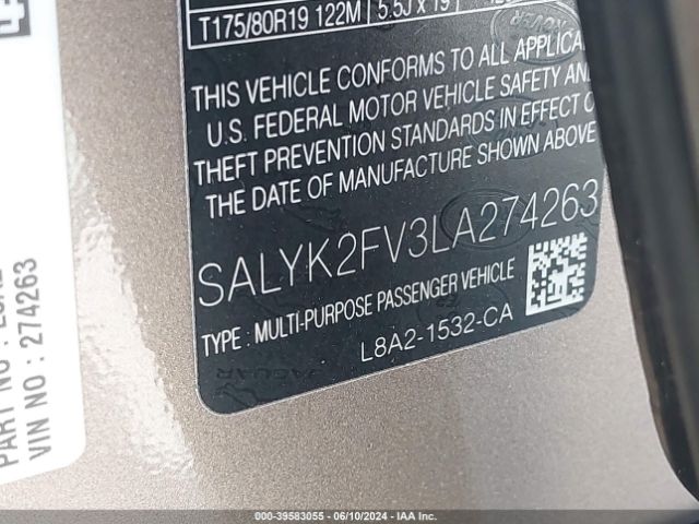SALYK2FV3LA274263 Land Rover Range Rover Velar P340 R-dynamic S