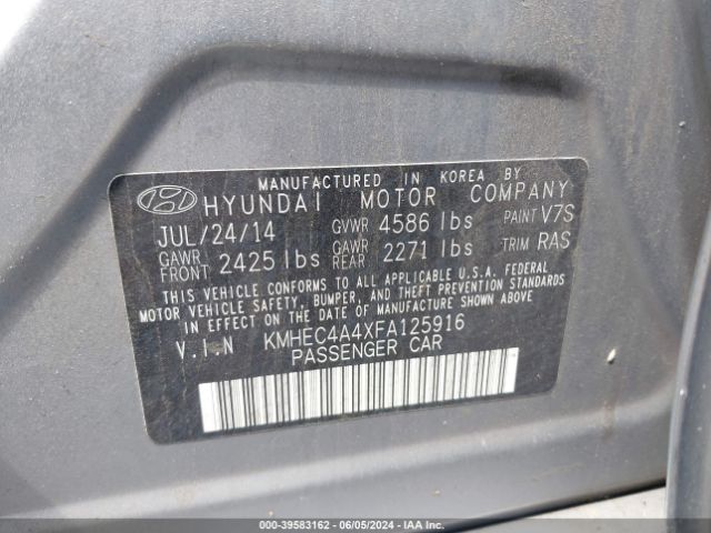 KMHEC4A4XFA125916 Hyundai Sonata Hybrid Limited