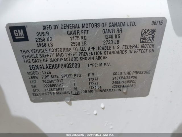 2GNALAEK8F6402030 Chevrolet EQUINOX LS