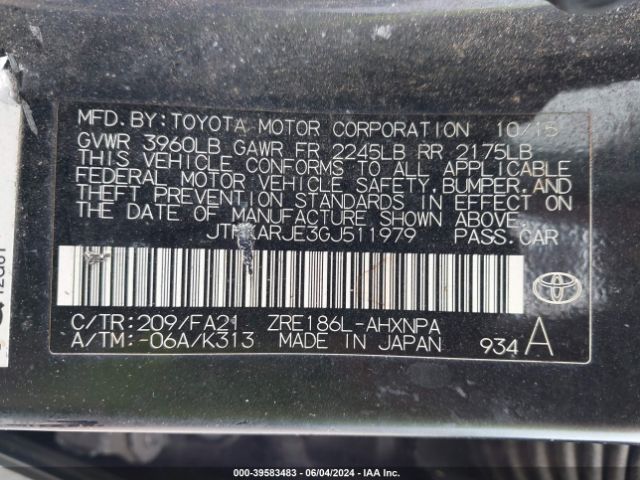 JTNKARJE3GJ511979 Scion IM