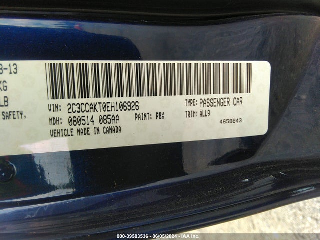 Chrysler 300c Awd 2014 2C3CCAKT0EH106926 Image 9