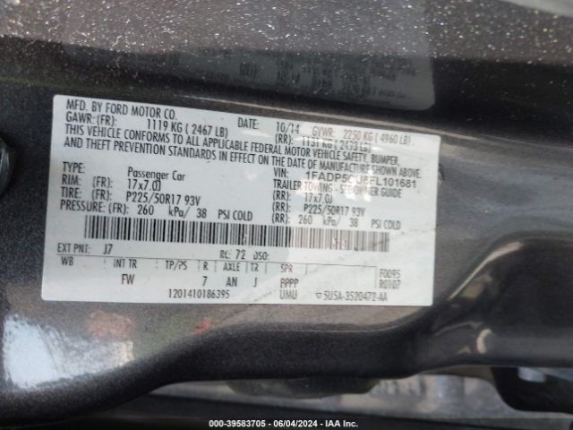 1FADP5CU8FL101681 Ford C-max Energi Sel