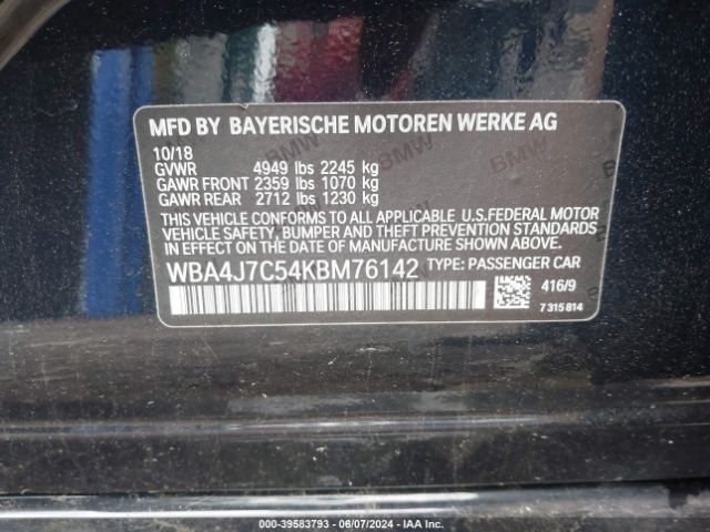 WBA4J7C54KBM76142 BMW 440i Gran Coupe Xdrive