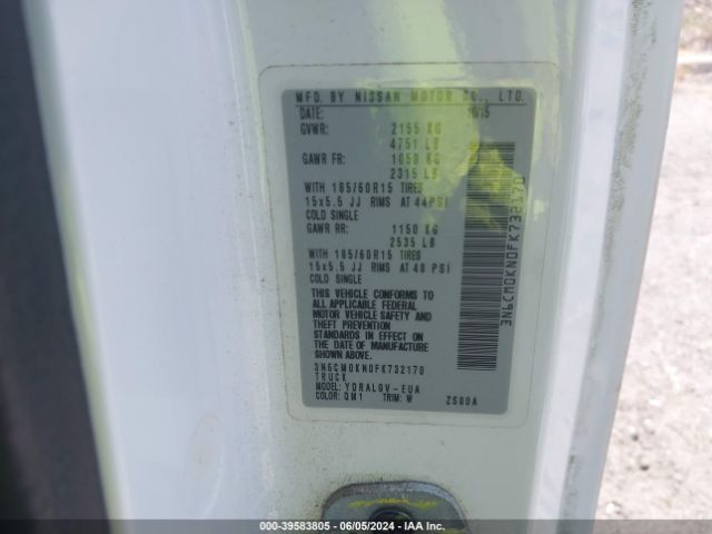 3N6CM0KN0FK732170 Nissan NV200 SV