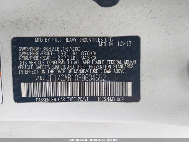 Subaru Brz Premium 2014 JF1ZCAB10E9604652 Image 9