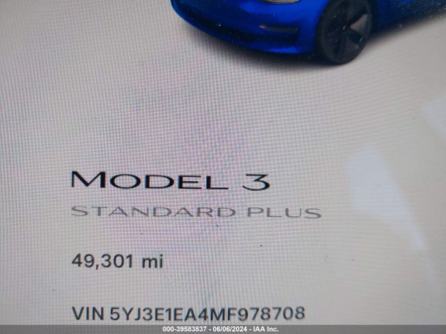 5YJ3E1EA4MF978708 Tesla Model 3 Standard Range Plus Rear-wheel Drive