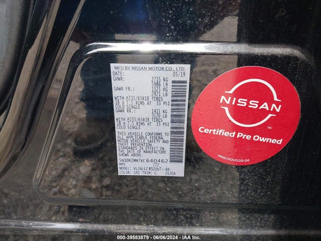 Nissan Pathfinder Sv 2019 5N1DR2MM7KC640462 Image 9