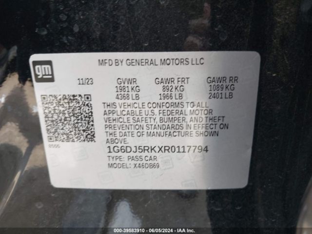 1G6DJ5RKXR0117794 Cadillac Ct4 Luxury