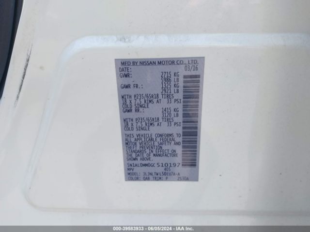 5N1AL0MM0GC510197 Infiniti QX60