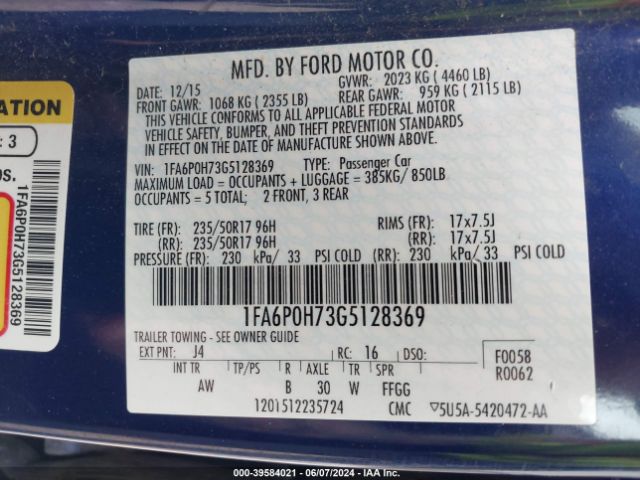 1FA6P0H73G5128369 Ford FUSION SE