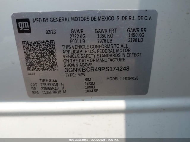Chevrolet Blazer Fwd 2lt 2023 3GNKBCR49PS174248 Image 9