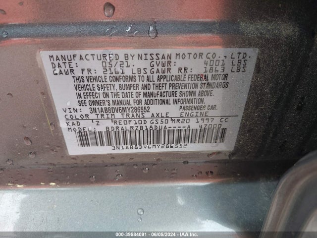 Nissan Sentra Sr Xtronic Cvt 2021 3N1AB8DV6MY286552 Image 9