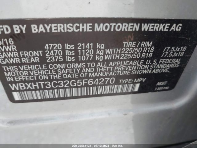 WBXHT3C32G5F64270 BMW X1 Xdrive28i