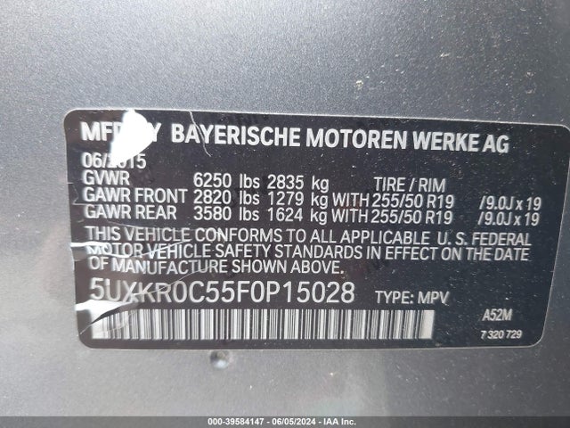 5UXKR0C55F0P15028 BMW X5 Xdrive35i