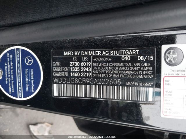 WDDUG8CB9GA222605 Mercedes-Benz S 550