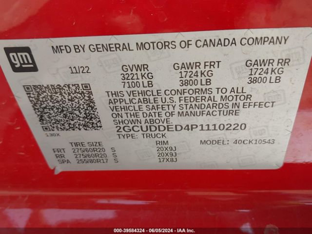 2GCUDDED4P1110220 Chevrolet Silverado 1500 4wd  Standard Bed Lt