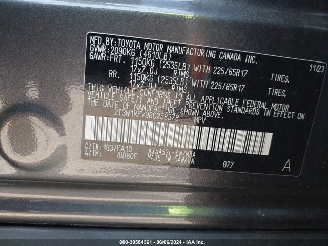 Toyota Rav4 Xle 2024 2T3W1RFV9RC258378 Image 9