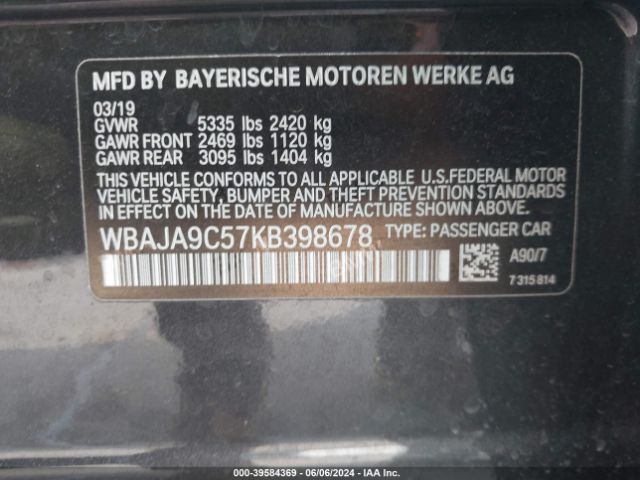 WBAJA9C57KB398678 BMW 530e Iperformance