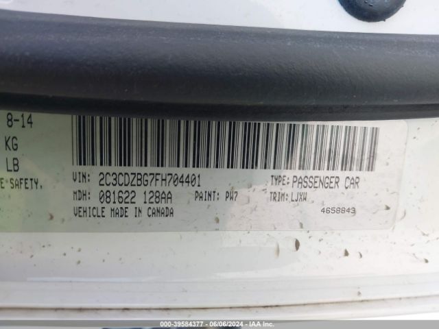 2C3CDZBG7FH704401 Dodge Challenger Sxt Plus