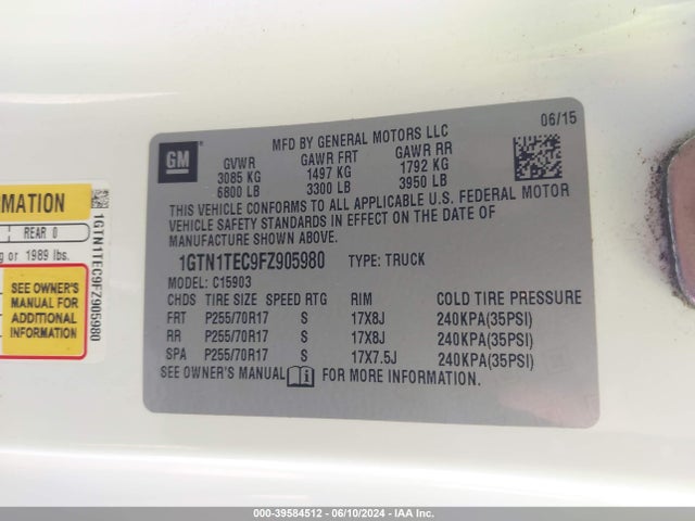 1GTN1TEC9FZ905980 GMC SIERRA 1500