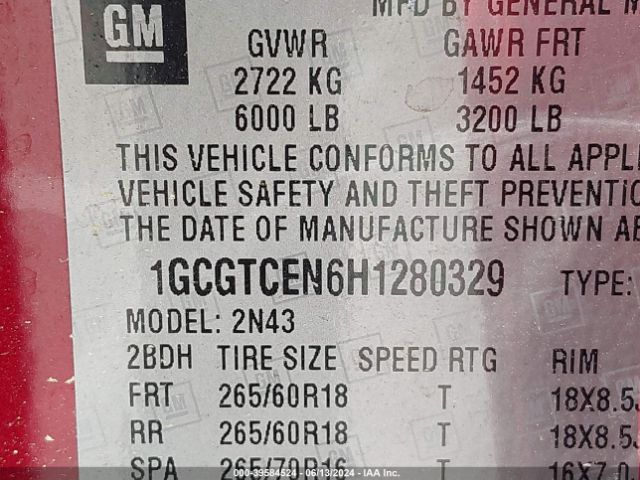 1GCGTCEN6H1280329 Chevrolet Colorado Lt