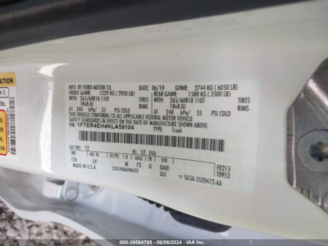 1FTER4EH4KLA59104 Ford Ranger Xlt