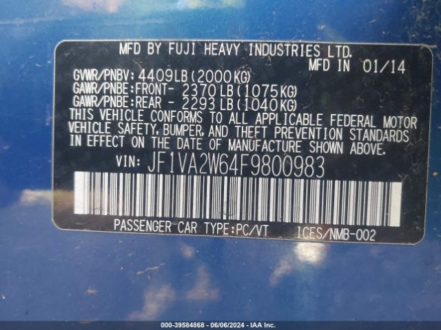 2015 SUBARU WRX STI JF1VA2W64F9800983 Photo 8