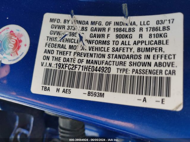 19XFC2F71HE044920 Honda CIVIC EX