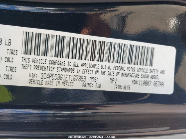 Dodge Journey Sxt 2014 3C4PDDBG1ET167899 Image 9