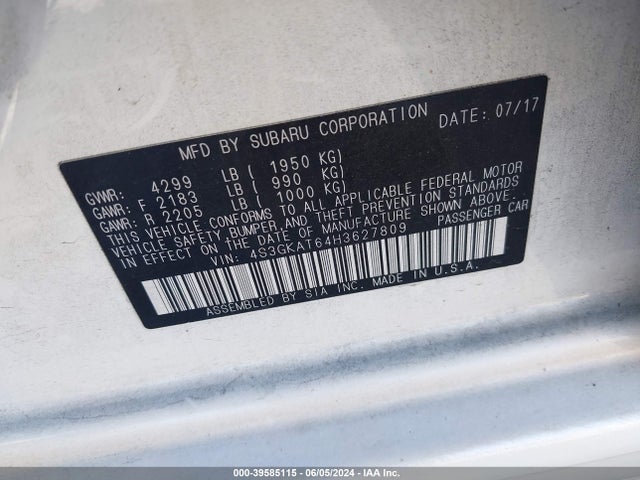 4S3GKAT64H3627809 Subaru Impreza 2.0i Limited