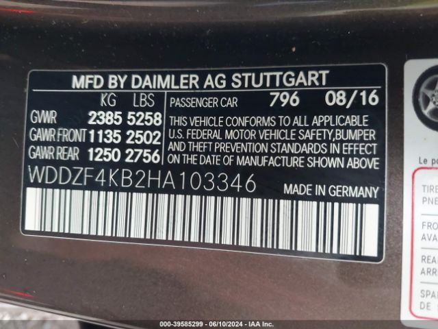 WDDZF4KB2HA103346 Mercedes-Benz E 300 4matic