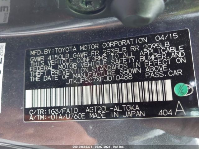 JTKJF5C7XFJ010488 Scion TC