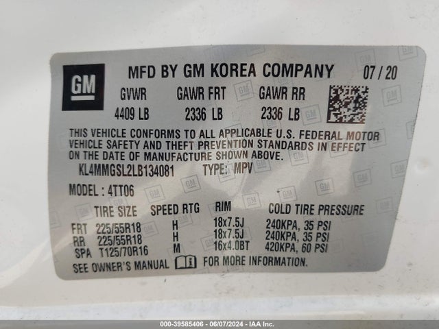 Buick Encore Gx Awd Essence 2020 KL4MMGSL2LB134081 Image 9