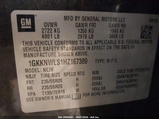 1GKKNWLS1HZ167389 GMC Acadia Slt-2