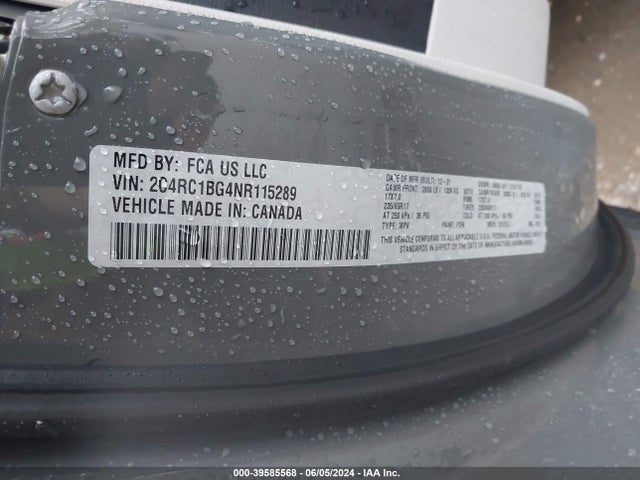2C4RC1BG4NR115289 Chrysler Pacifica Touring L