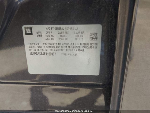 1G1PG5SB4F7169937 Chevrolet CRUZE LTZ
