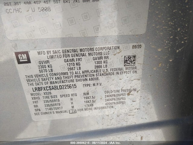 Buick Envision Fwd Essence 2020 LRBFXCSA8LD225615 Image 9